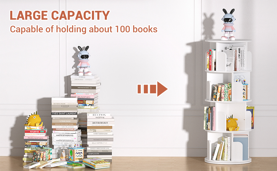 フリーチェスト　BE/BK/WAL/WH Amazon.com: Besiost Rotating Bookshelf, Wood Corner