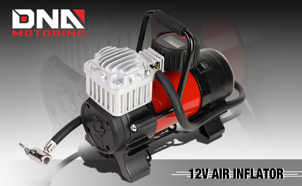 DNA MOTORING 12 V 125 PSI LED Flash Light Air Pump Portable Air