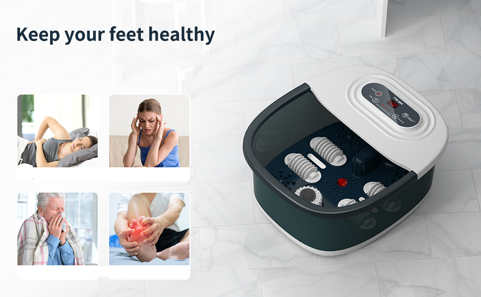 NIKSA Foot Spa Bath Massager with Heater,Digital Temperature Control