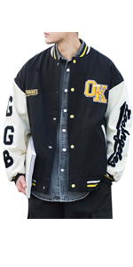 College Jacke Herren mit Stickerei Übergangsjacke