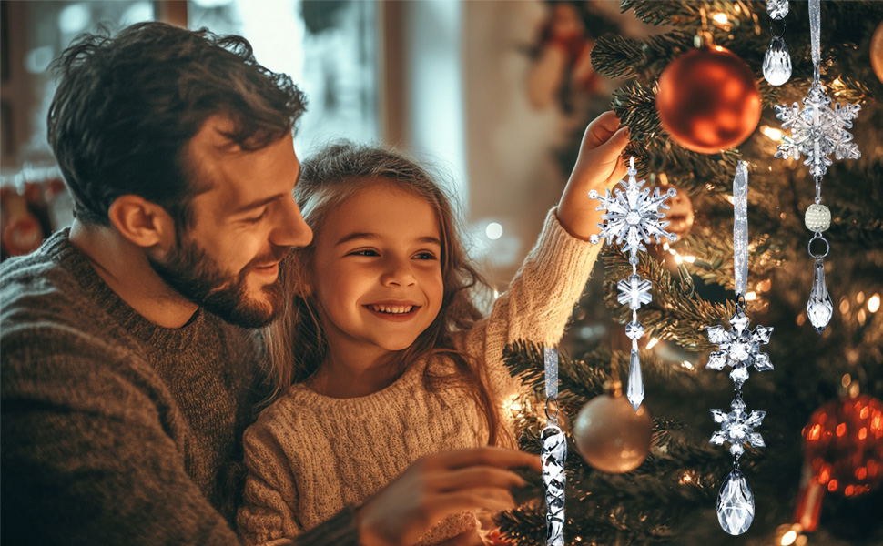 Cettkowns 26pcs Christmas Tree Decorations with 5 Styles Hanging Clear