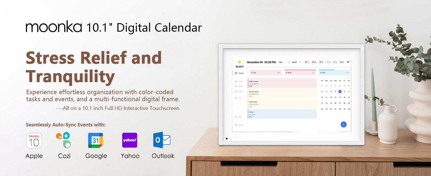 Digital Calendar: 10.1 Inch Digital Caledar &amp; Chore Chart