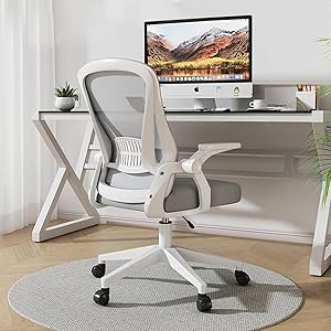 Grey Office Chair Ergonomic Desk Chair