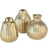 WHW Whole House Worlds Iconic Baby Scandi Vases, Set of 3, Vertical Geometric Pleat Pattern, Gour...