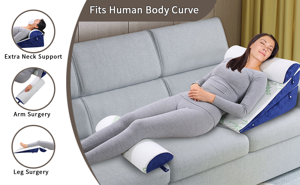 WDBBYL 4PCS Adjustable Bed Wedge Pillow Sleeping Support Set 100