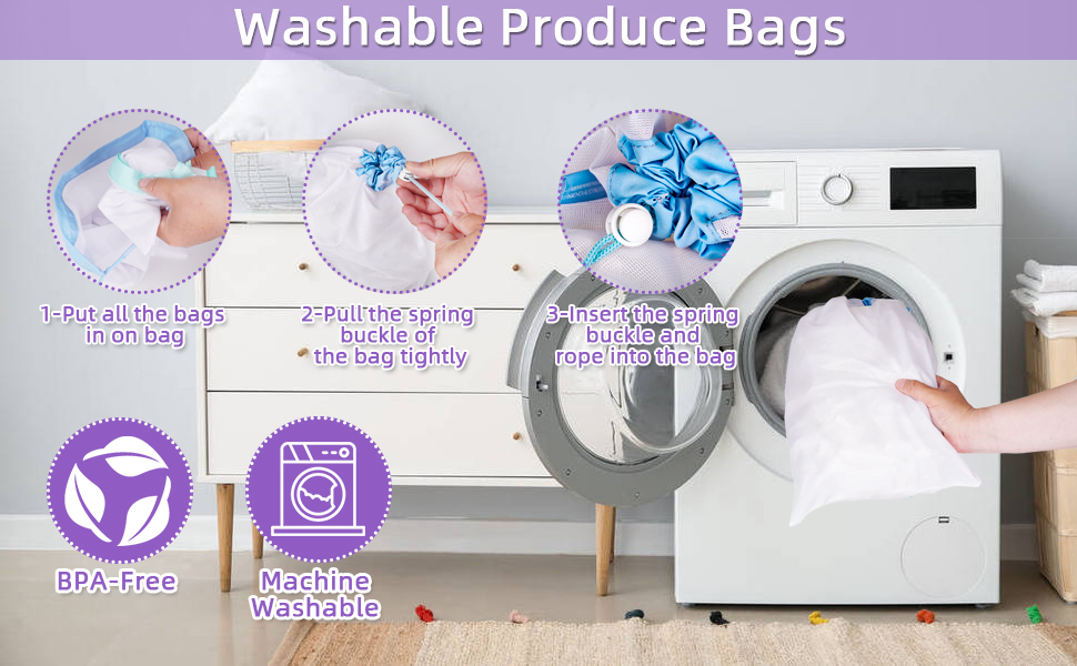 reusable produce bags washable