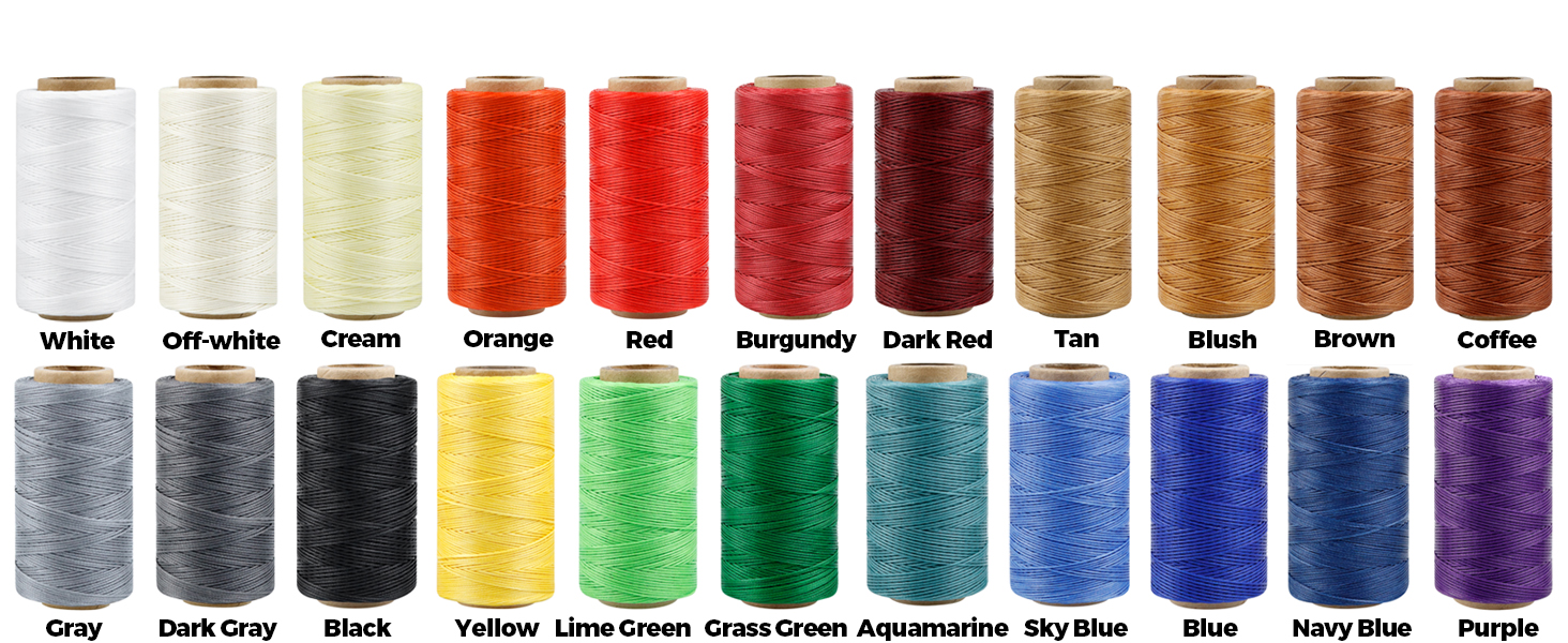 Leather Upholstery Sewing Waxed Thread PLANTIONAL 218 Yards 210D Wax String Set