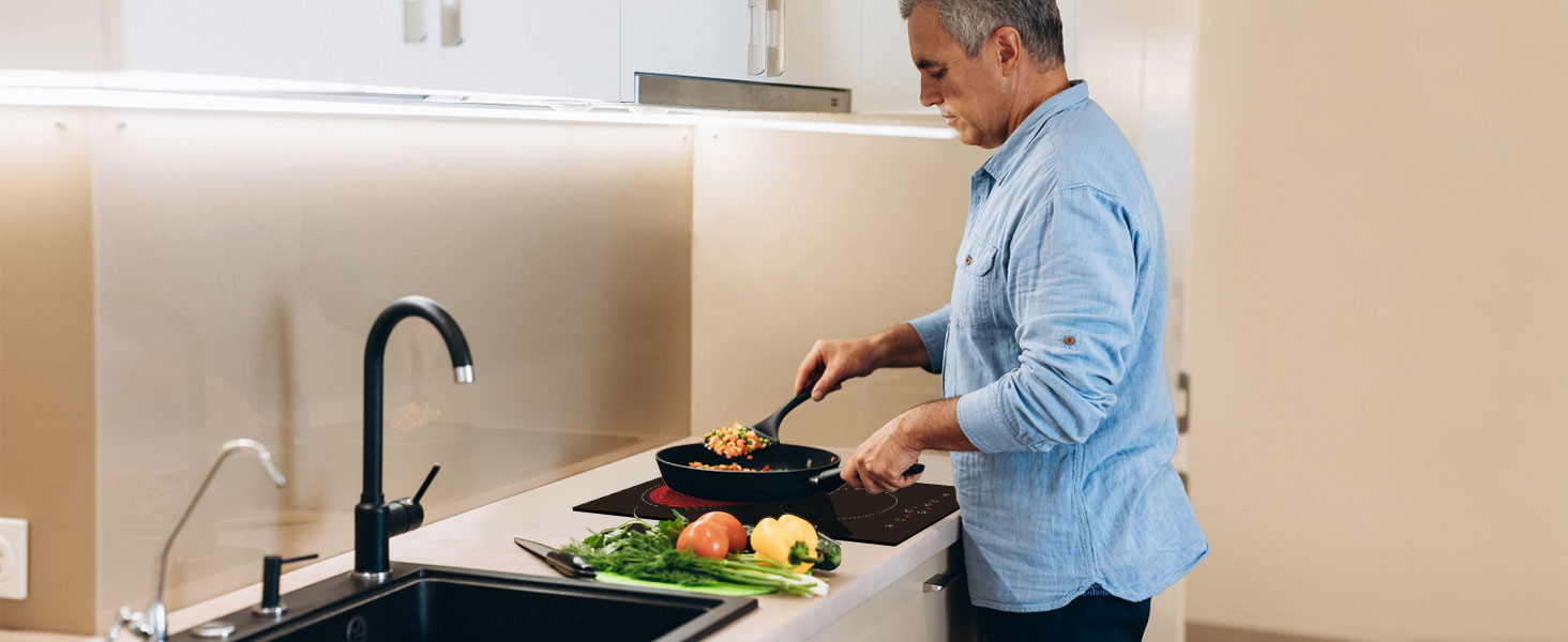 GASLAND Chef CH30BF 30cm Built-in Ceramic Hob, 2 Zones Electric Cooktop Sensor Touch Controls Timer Child Lock, 3kW 20 Ceramic Hob