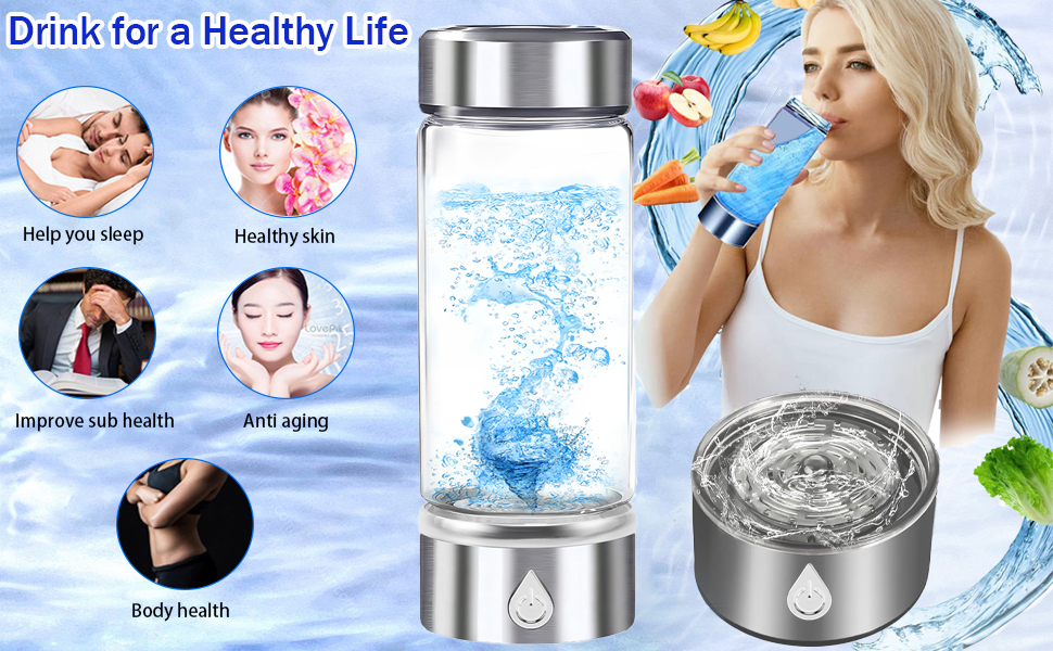 Bottiglia D'Acqua All'Idrogeno 420ml - Generatore Portatile Con Tecnologia SPE/PEM
