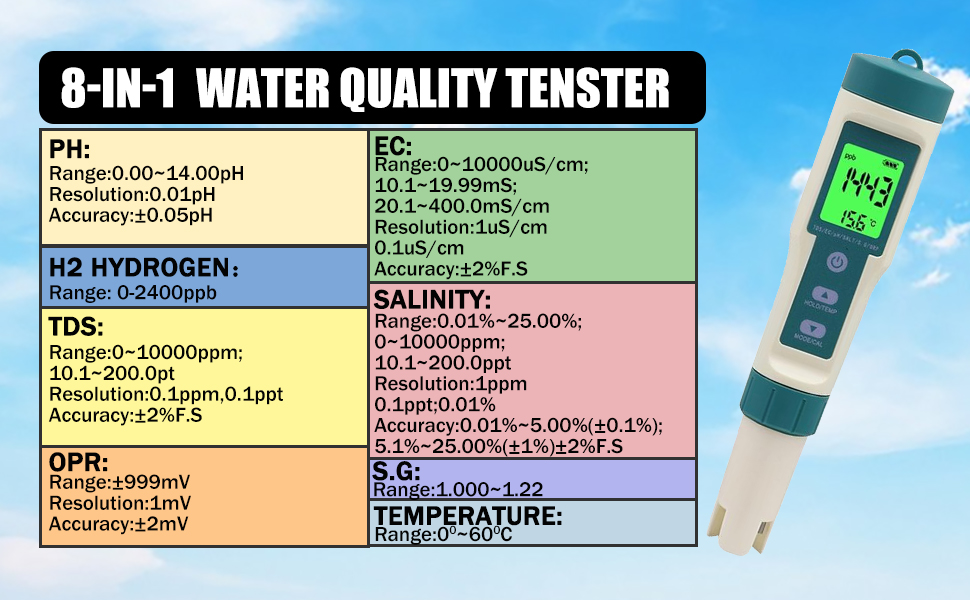 Ph Messgerät Pious Wasser PH TDS EC Und Temperatur 4 In 1 Set PH Wert Ph Messgerät Pious Wasser PH TDS EC Und Temperatur 4 In 1 Set PH Wert