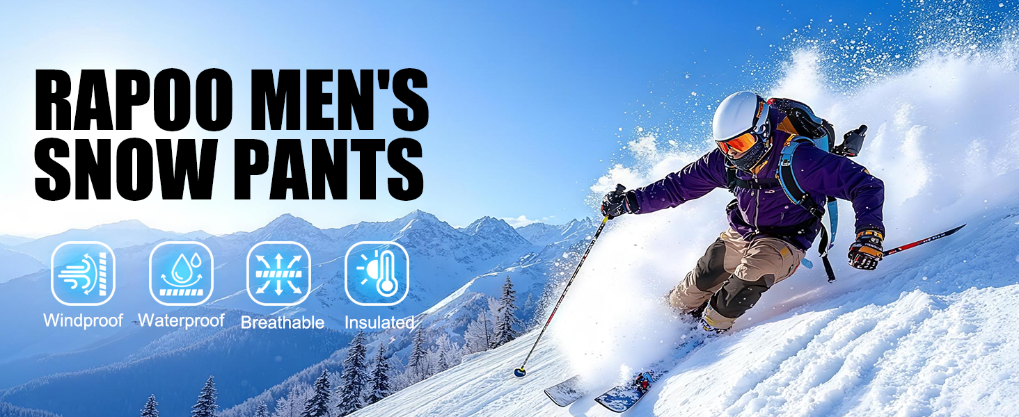 Snow Ski Softshell Waterproof Snowboard Winter Hiking Cargo Pants Fleece Lined Zipper Bottom Leg