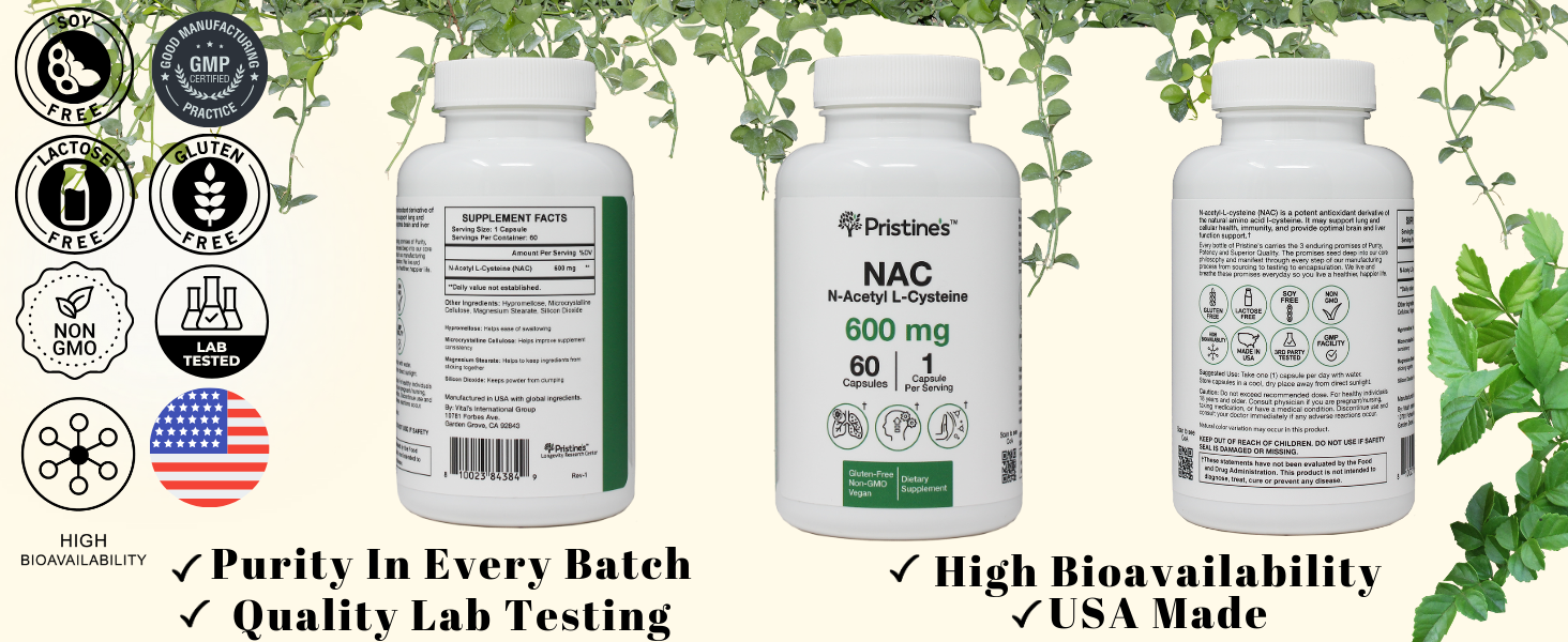 NAC N-Acetyl L-Cysteine supplements lung support Immunity glutothione 