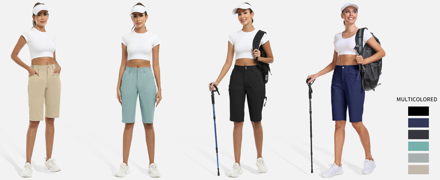 Womens Knee Length Hiking Shorts
