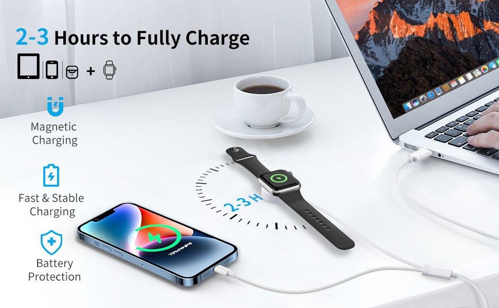 [Apple MFi Certified] USB C Watch Charger Charging Cable 4.9