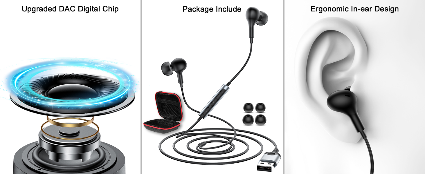 USB Earbuds with Microphone