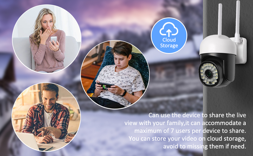 2.4G/5G Security Camera Outdoor WiFi Camera 2 PCS,PTZ Camera