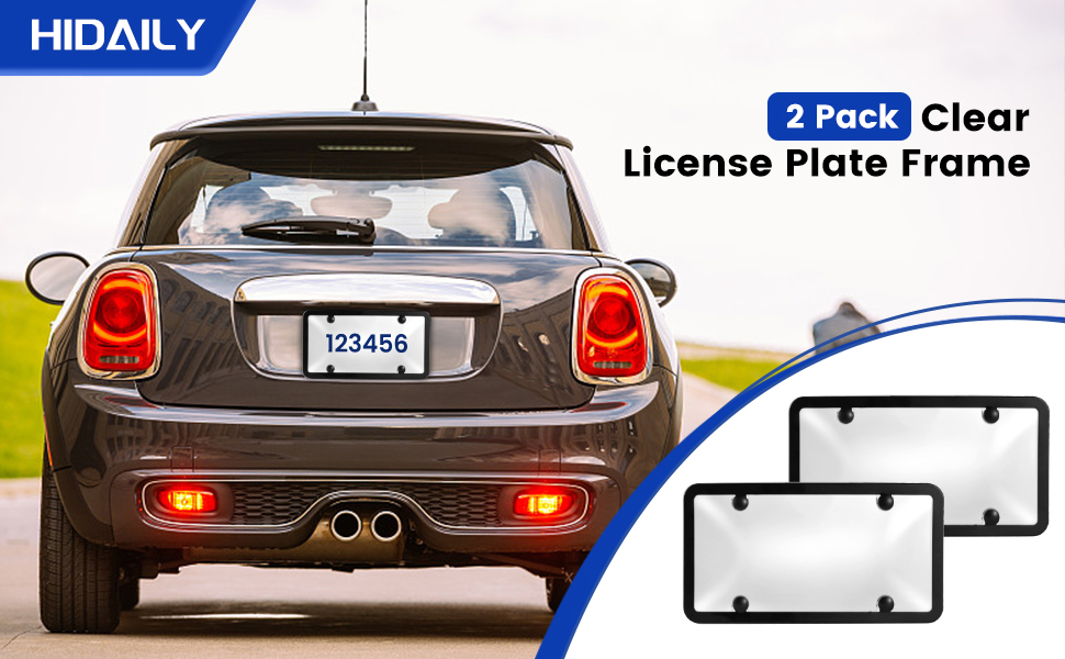 License Plate Covers, 2 Pack Clear License Plate Frame, Licence Plate