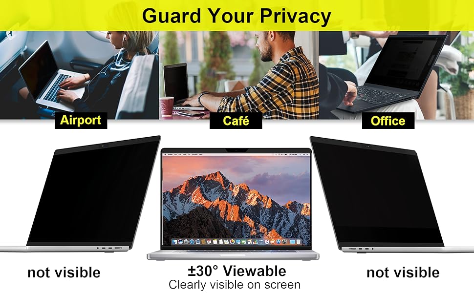 Laptop Privacy Screen 13.3 Inch 169 Aspect, Removable Anti Blue Light