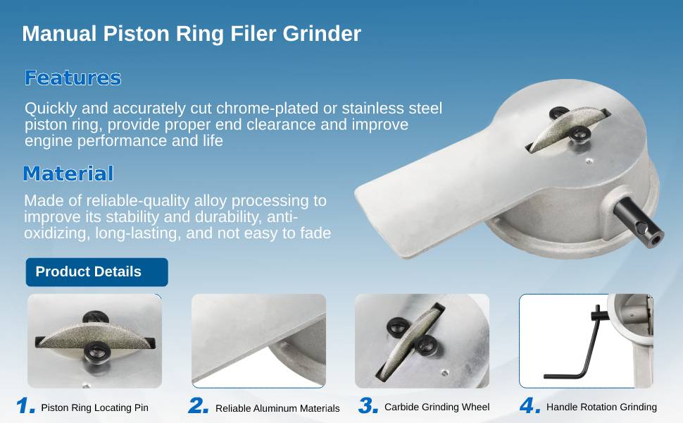SKYJDM Piston Ring Filer Portable Manual Piston Ring Grinder with 2.28 in Diameter
