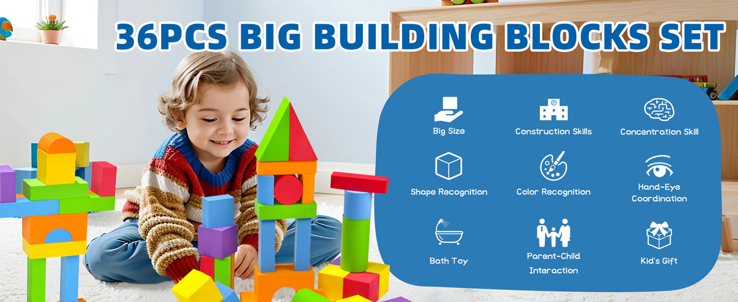Pairez Toys Large Building Blocks for Toddlers 2-3 a+