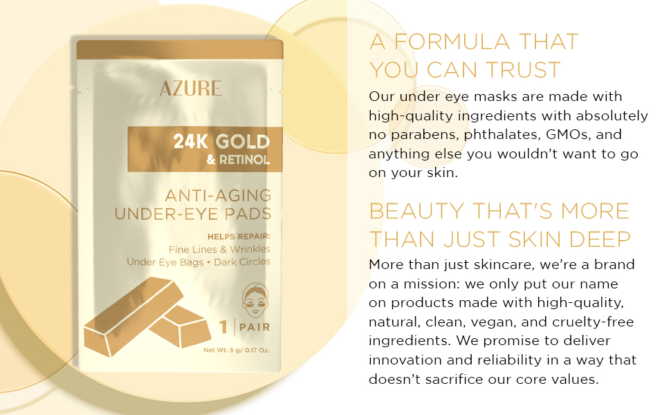 AZURE 24K Gold & Retinol Anti Aging Under Eye Patches