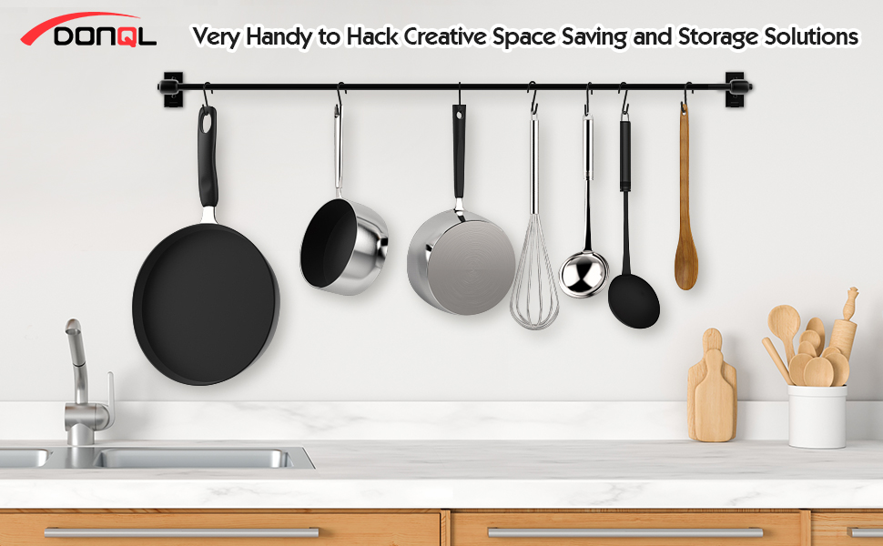 DONQL 20Pcs Black S Hooks for Hanging,2.36inch Hooks Heavy Duty,Small