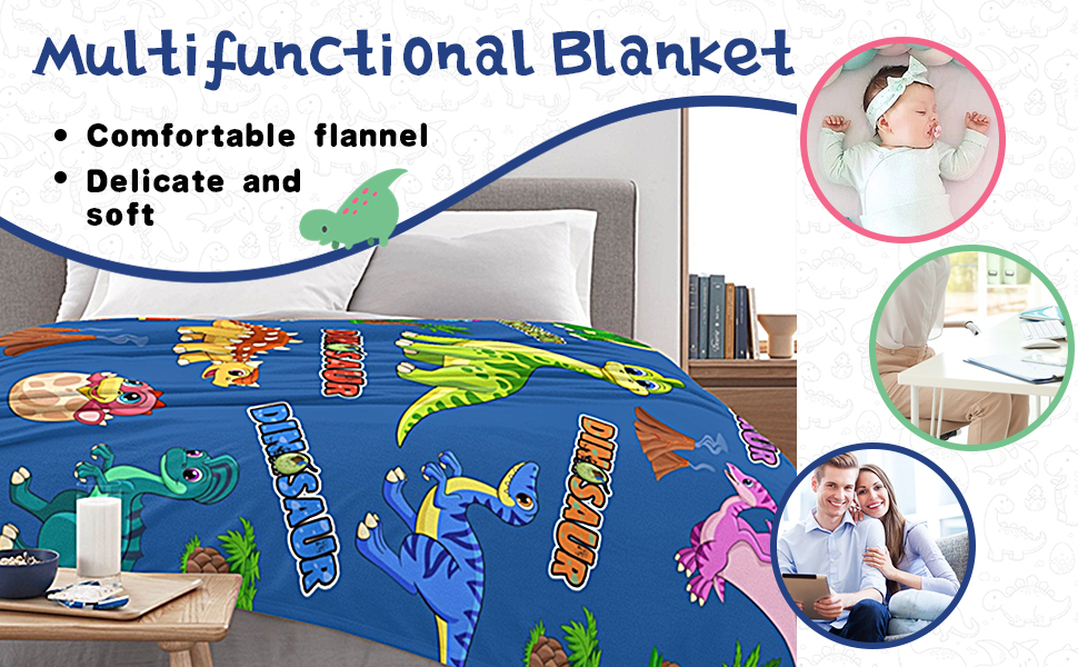 Dinosaur Blanket for Boys Kids, Kids Blanket for Girls Boys