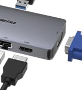 バッファロー USB-C ハブ 6-in-1 USB PD 85W HDMI 4K VGA USB-C×1 USB-A×2 USB3.2(Gen1) 5Gbps 高速転送 LAN Gigaドッキ...