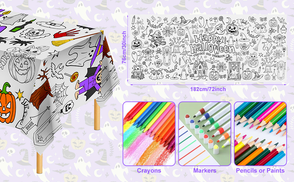 Coloring Banner Gifts for Kids Activities Games Toys Party Favors Halloween Party Decorations