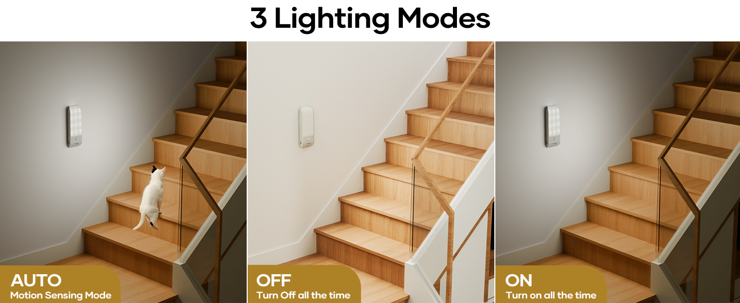 Motion Sensor Lights Indoor, 2 Pack Rechargeable LED Night Light with 3 Modes (AUTO/ON/Off), Stick-On Cupboard Light with Magnetic Strips for Wardrobe, Bedroom, Stair, Cabinet, Kitchen, Hallway 13 Motion Sensor Lights