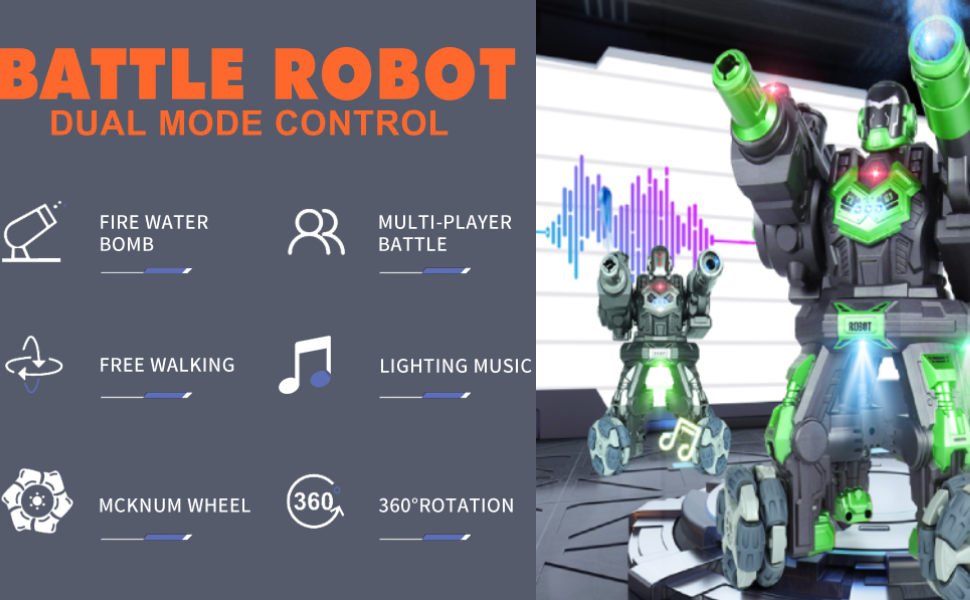 VANLINNY Fighting Robot Toys, Battle Robot with Light Music