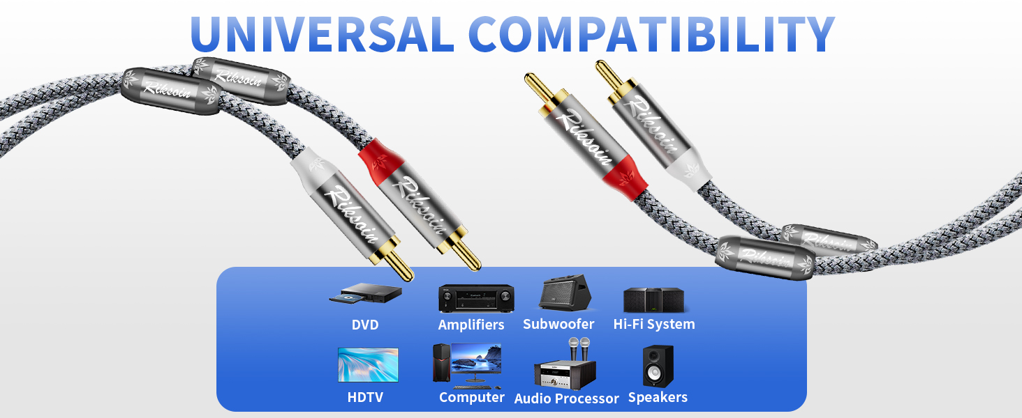 Braided Auxiliary Audio Cord for Home Theater,HDTV,Amplifiers,Hi-Fi Systems,Speakers