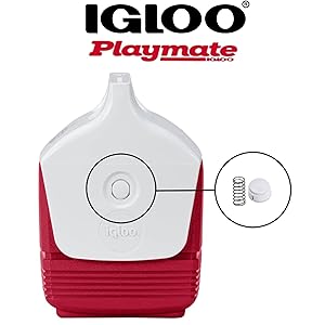 Igloo Playmate Cooler Button and Spring Installed