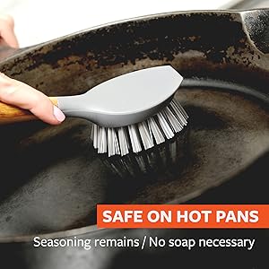 brush, safe on hot pans