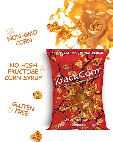 KrackCorn non-gmo caramel popcorn
