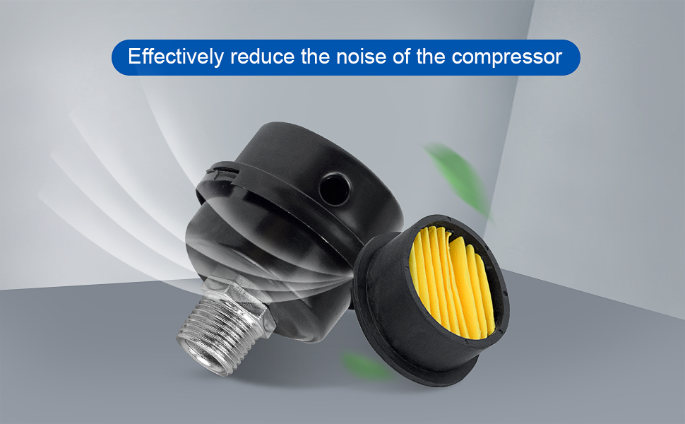 2 Pcs Air Compressor Silencer Filter Metal Air Compressor