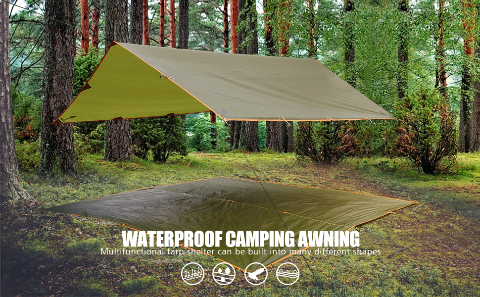 FREE SOLDIER Waterproof Portable Tarp Multifunctional Outdoor Camping