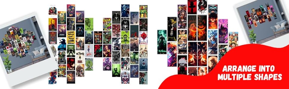 Anime Posters Various Characters room walls self Adhesive