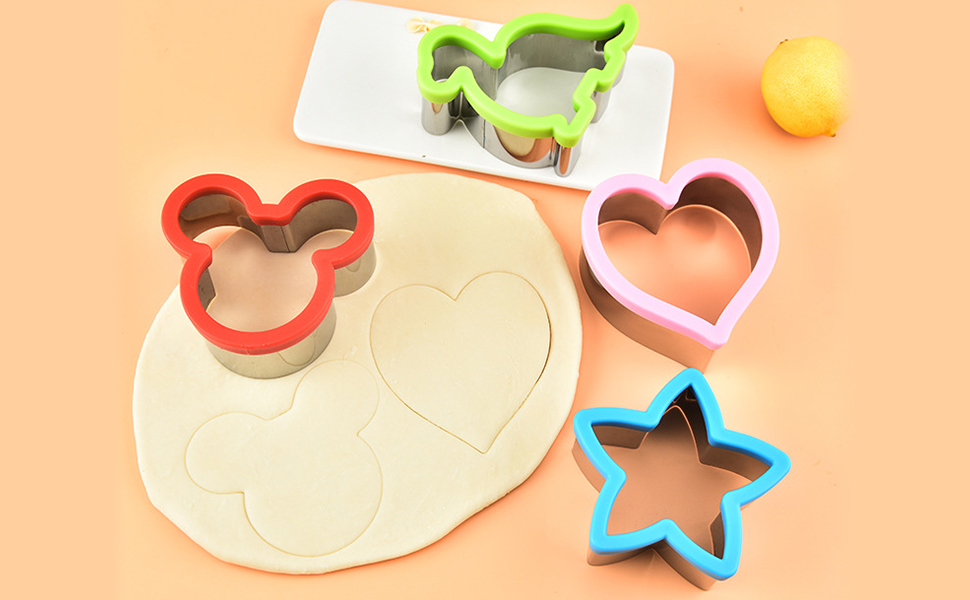 ECVV 12Pcs Stainless Steel Sandwich Cookie Cutters Set Mini Vegetable