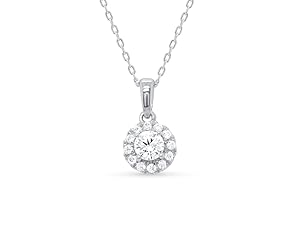 Lab Grown Diamond Halo Necklace