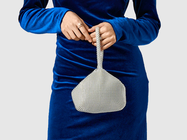 silver clutch purse for women