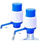 E-Greetshopping 2 Pack Portable Manual Water Pump, 5 Gallon, Modern and Minimalist, Plastic, Blue...