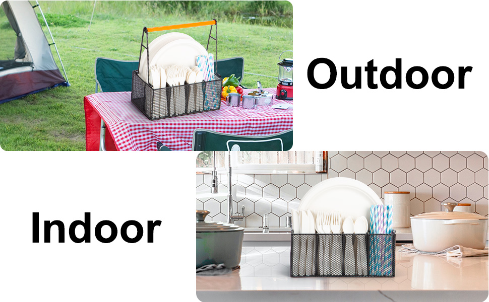 NACIMAX Silverware Caddy with Handle, Silverware Caddy