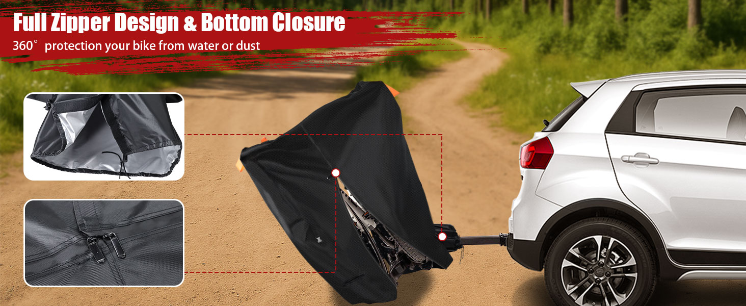 bike cover for transport on hitch rack