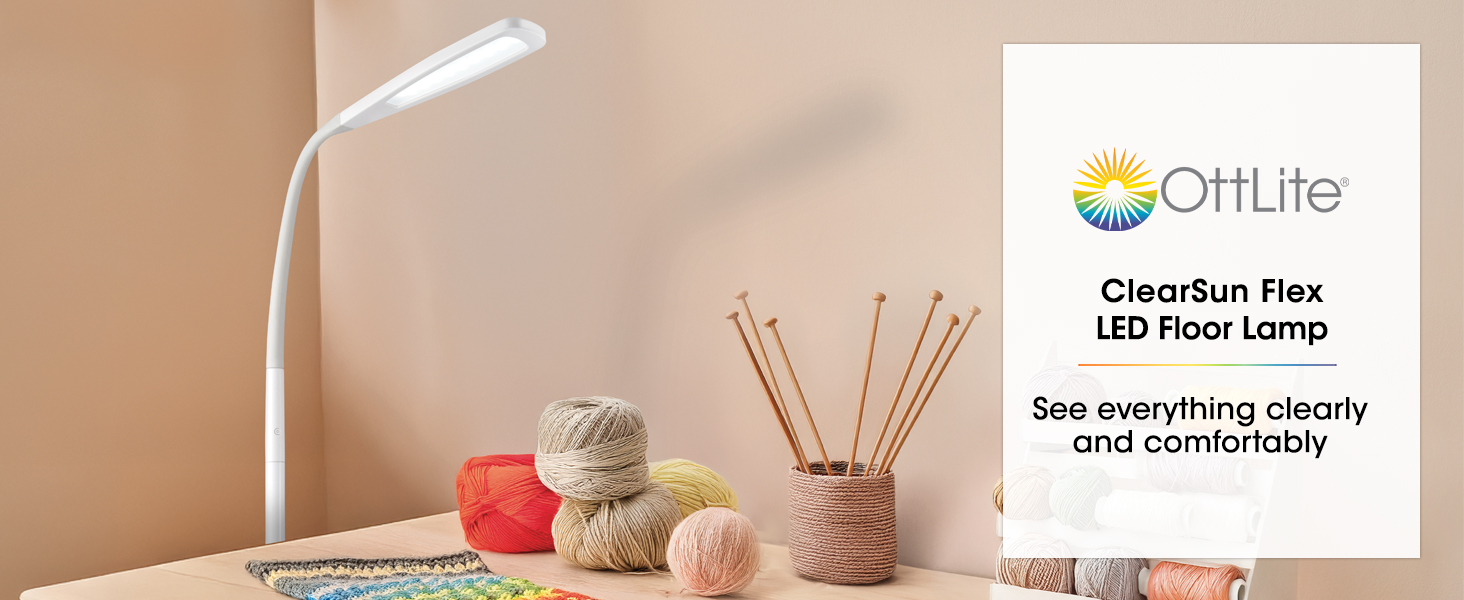 ClearSun Flex LED Floor Lamp, Natural Daylight LED Flex Floor Lamp