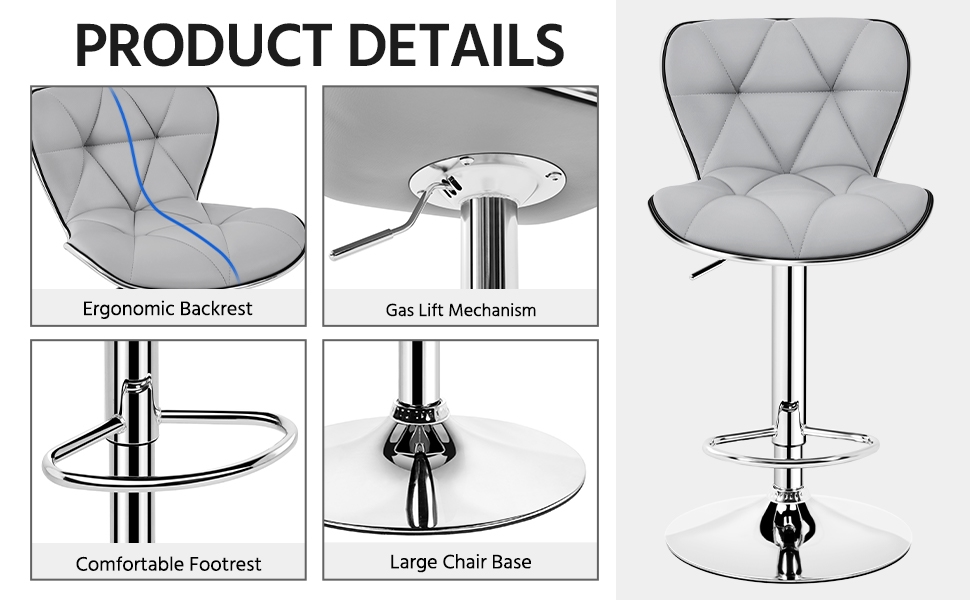 Yaheetech Island Chairs Bar Stools Set of 4 Modern Bar