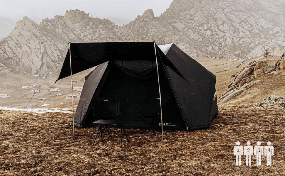 Amazon.co.jp: CAMVIL（ケムビル）カニ4Pエアーテント エアー