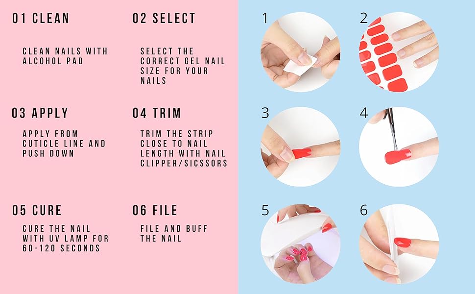 Semi Cured Gel Nail Strip Gel Nail Sticker Gel Nail Wrap UV LED