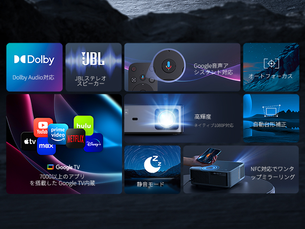 Amazon.co.jp: 【JBLスピーカー＆Google TV搭載】Yaber K2s