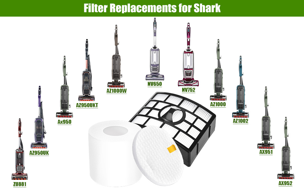 Filters for Shark NV752 NV835 Vacuum, Replaces XFF650